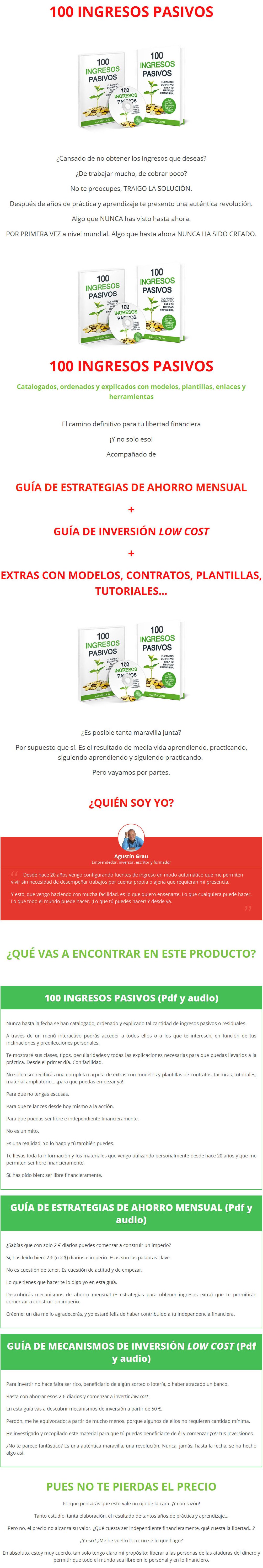 100 Ingresos Pasivos Agustín Grau Pallaz