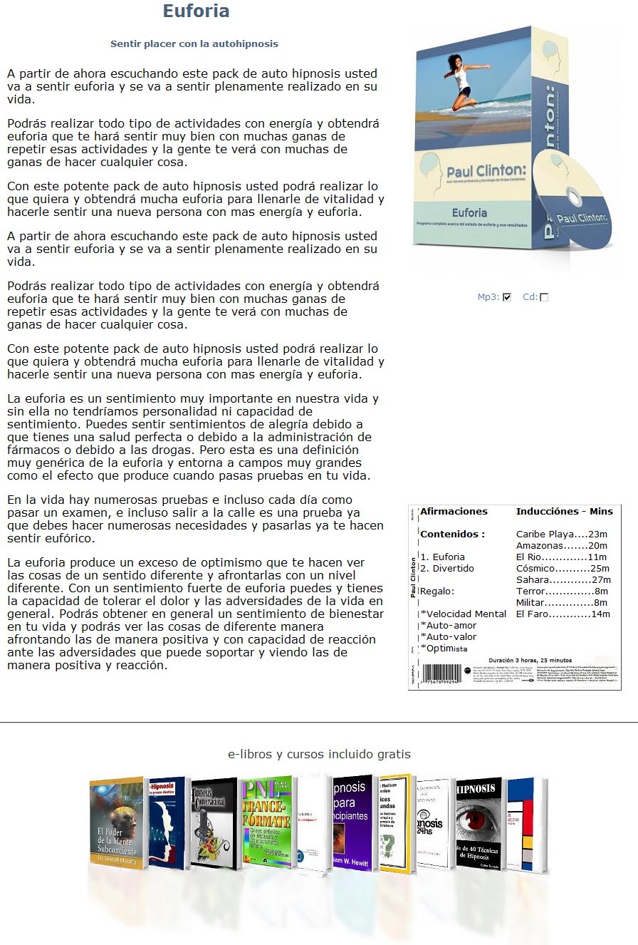 Terapia de Hipnosis: Euforia 2 Terapia de Hipnosis. Euforia Pallaz