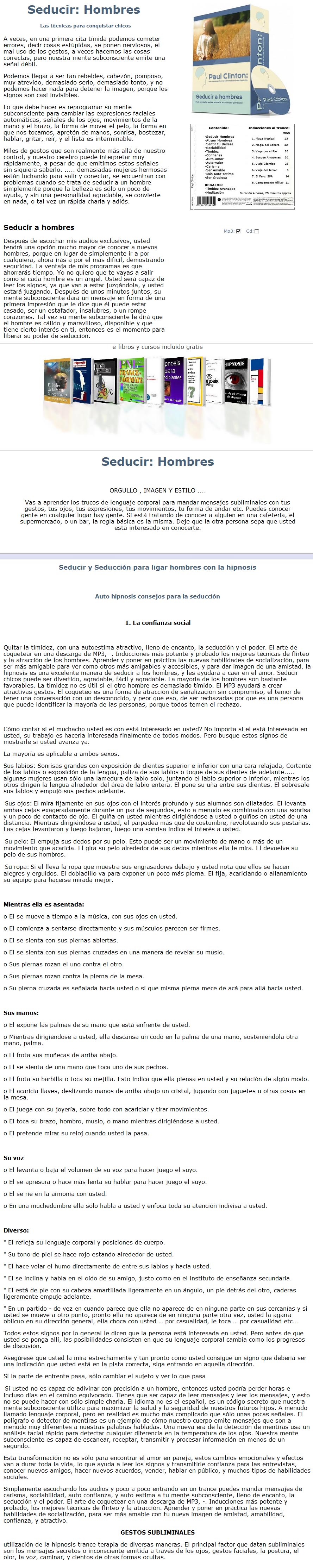 Terapia de Hipnosis: Seducir a Hombres 2 Terapia de Hipnosis. Seducir a Hombres Pallaz