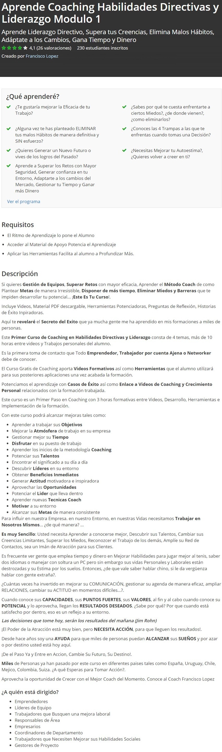 Aprende Coaching Habilidades Directivas y Liderazgo Modulo 1 Pallaz 01