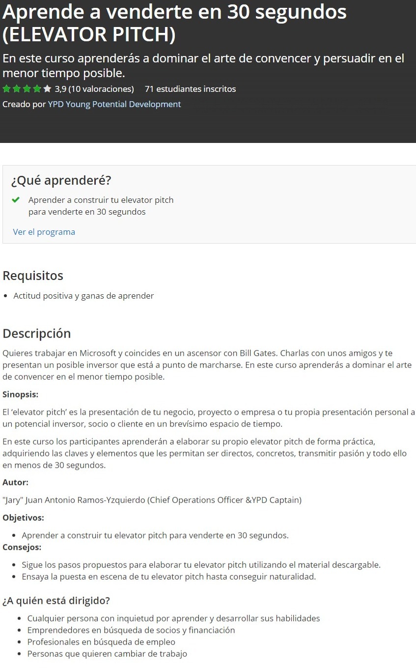 Aprende a venderte en 30 segundos Pallaz 01