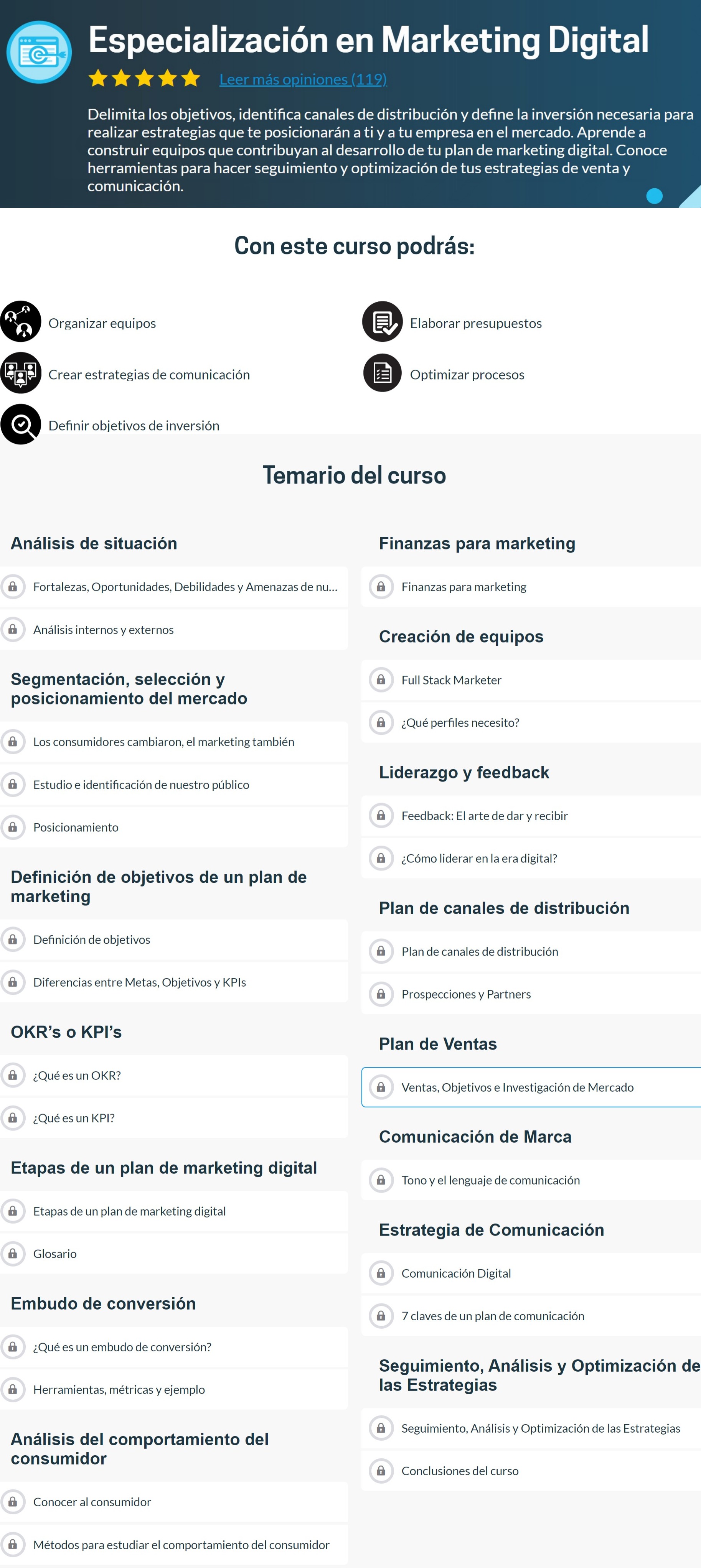 Especialización en Marketing Digital