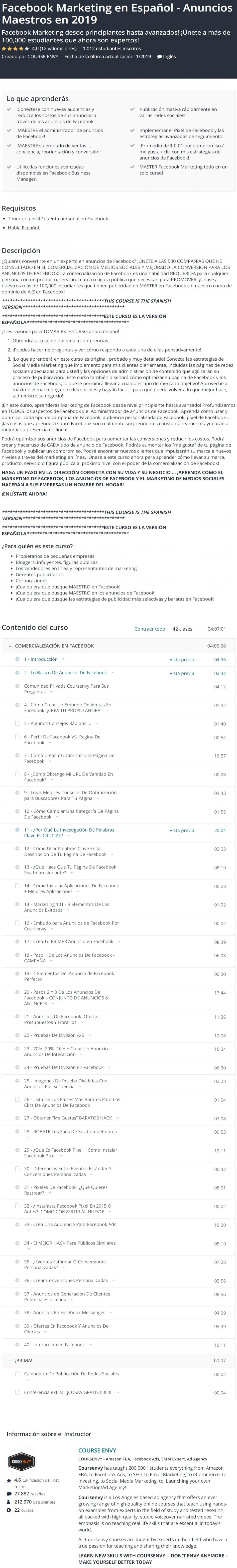 Facebook Marketing en Español