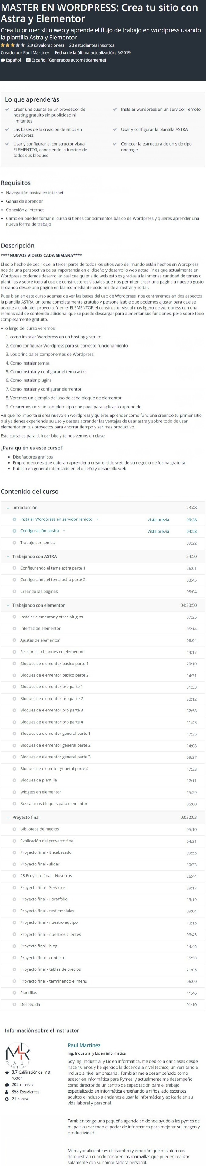 MASTER EN WORDPRESS Crea tu sitio con Astra y Elementor 2 MASTER EN WORDPRESS Crea tu sitio con Astra y Elementor