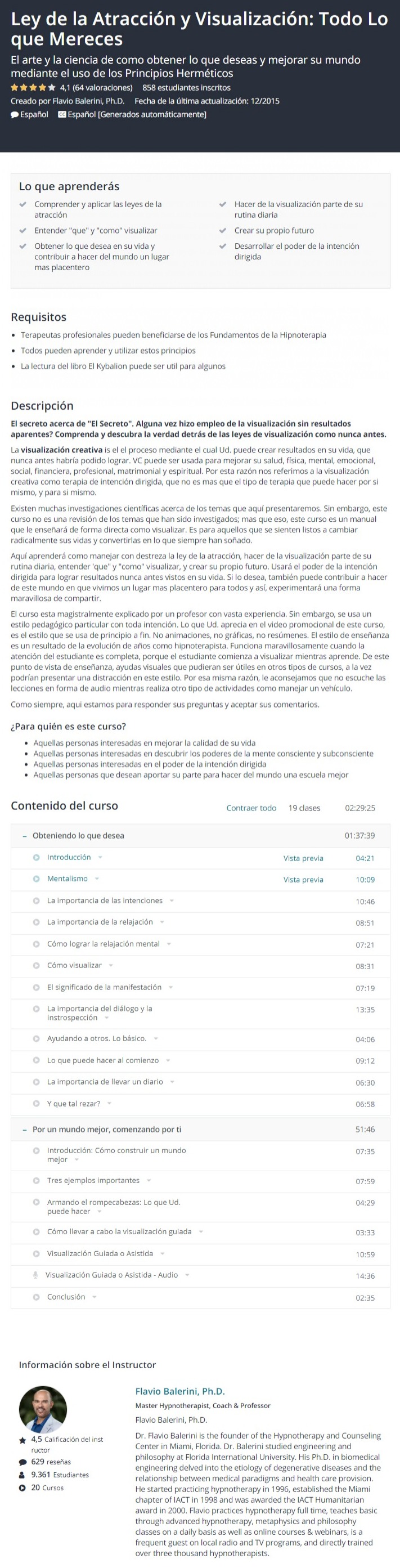 Ley de la Atracción y Visualización Todo Lo que Mereces