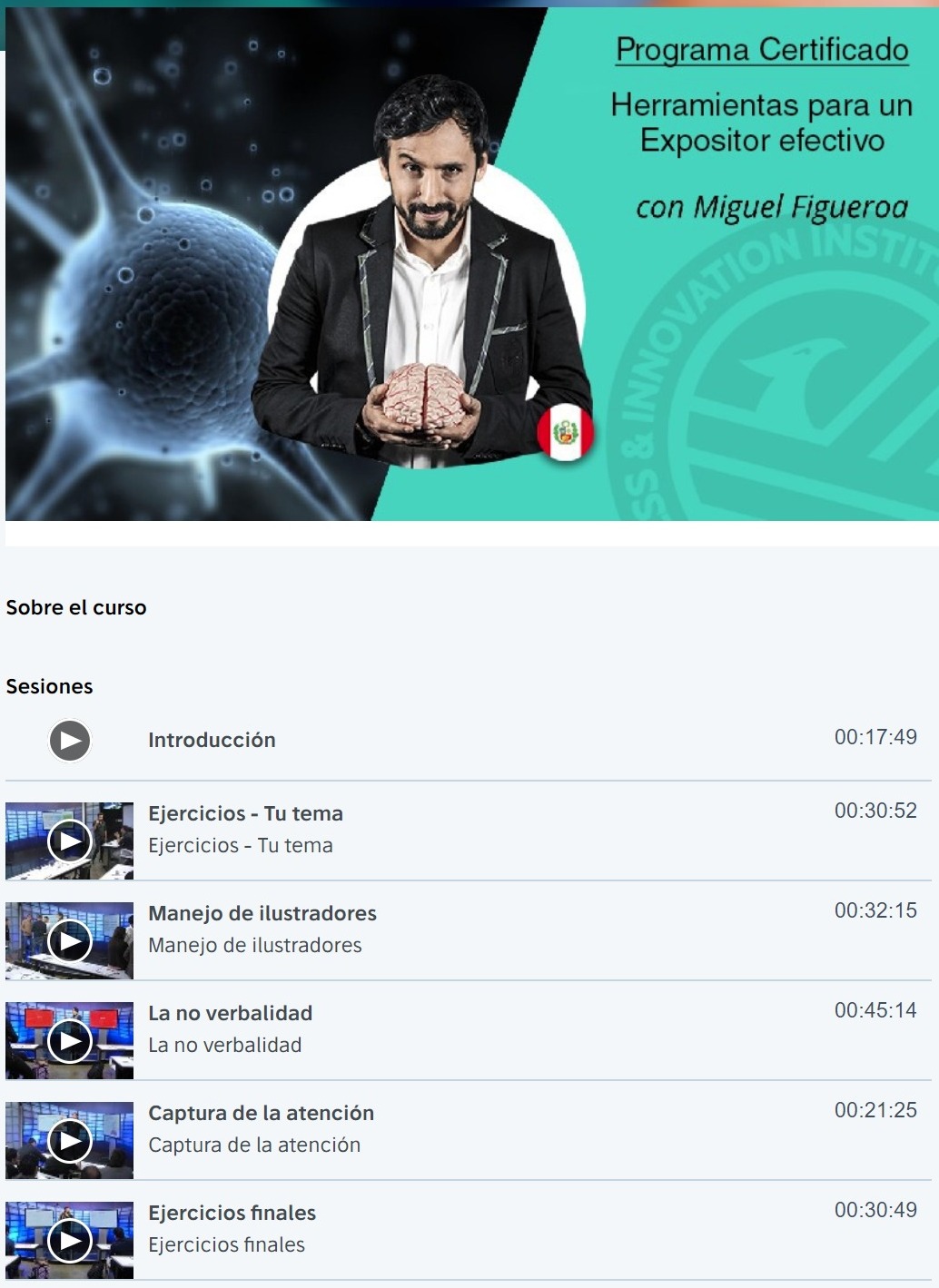 Programa Certificado Herramientas para un expositor efectivo 3