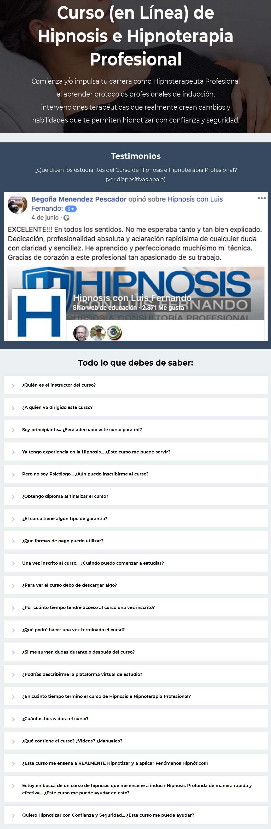 Curso de Hipnosis e Hipnoterapia Profesional 2 Luis Fernando Curso de Hipnosis e Hipnoterapia Profesional lomo