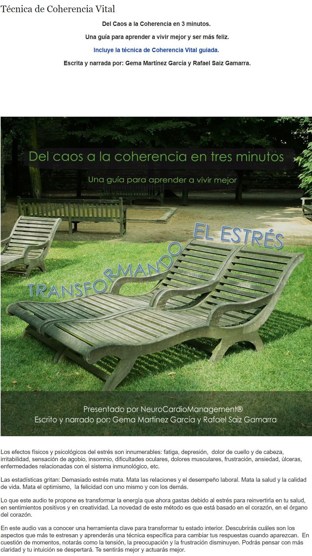 Transformando el Estrés 2 Técnica de Coherencia Vital