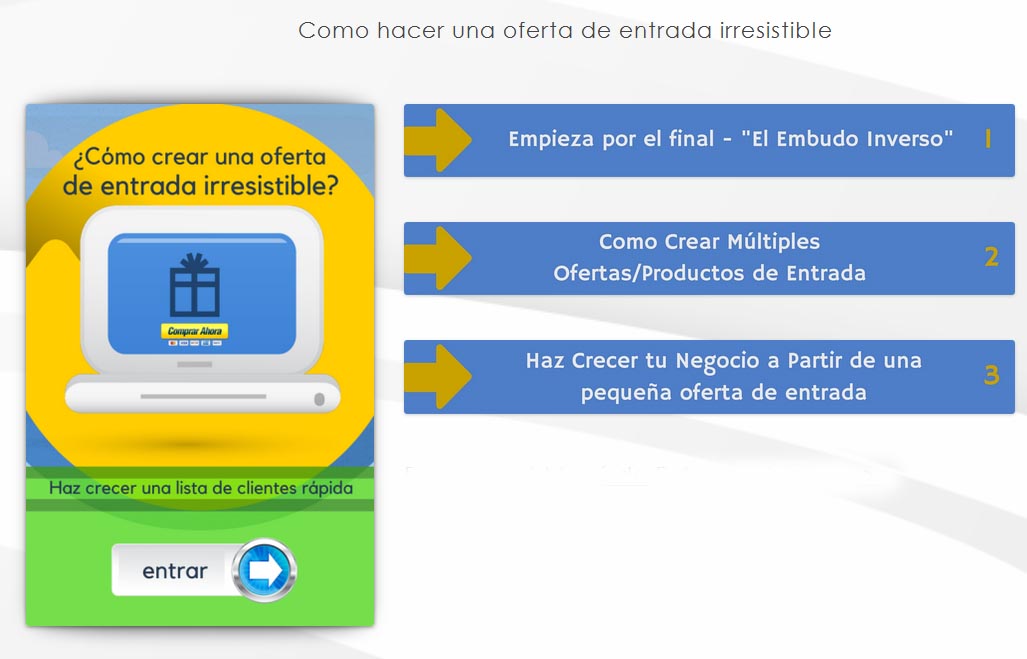 como hacer una oferta de entrada