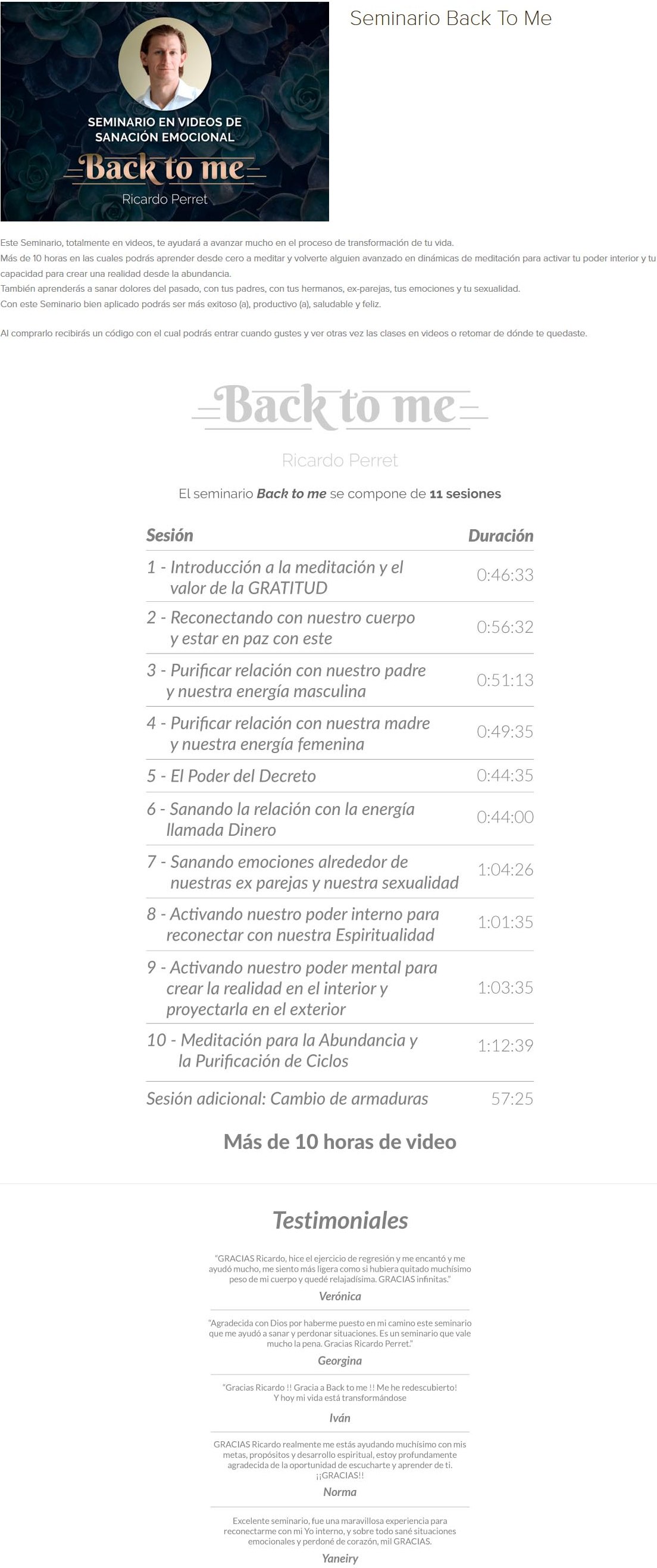 seminario back to me
