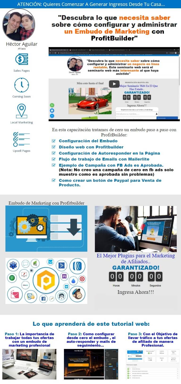 Embudo de Marketing con ProfitBuilder