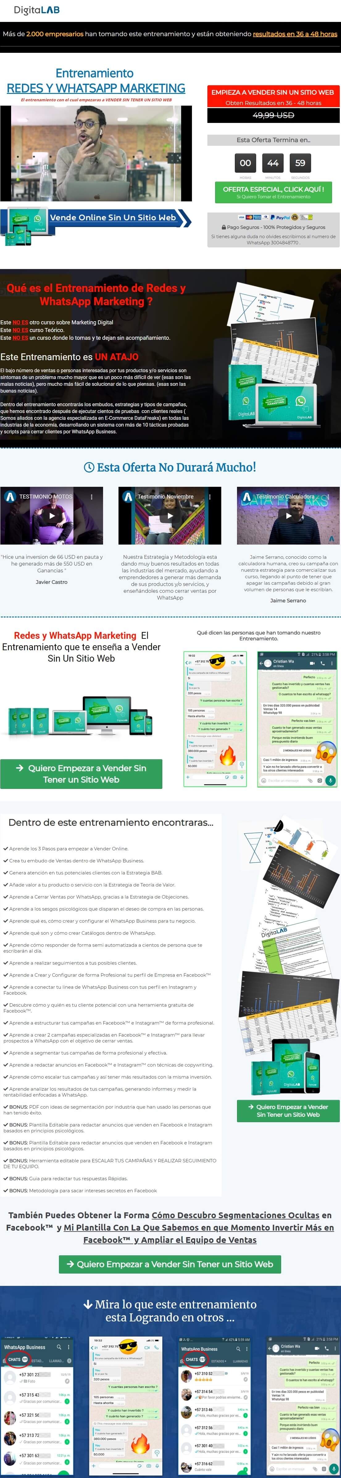 Entrenamiento en Redes y WhatsApp Marketing 2 Carta de ventas Curso de WhatsApp Marketing