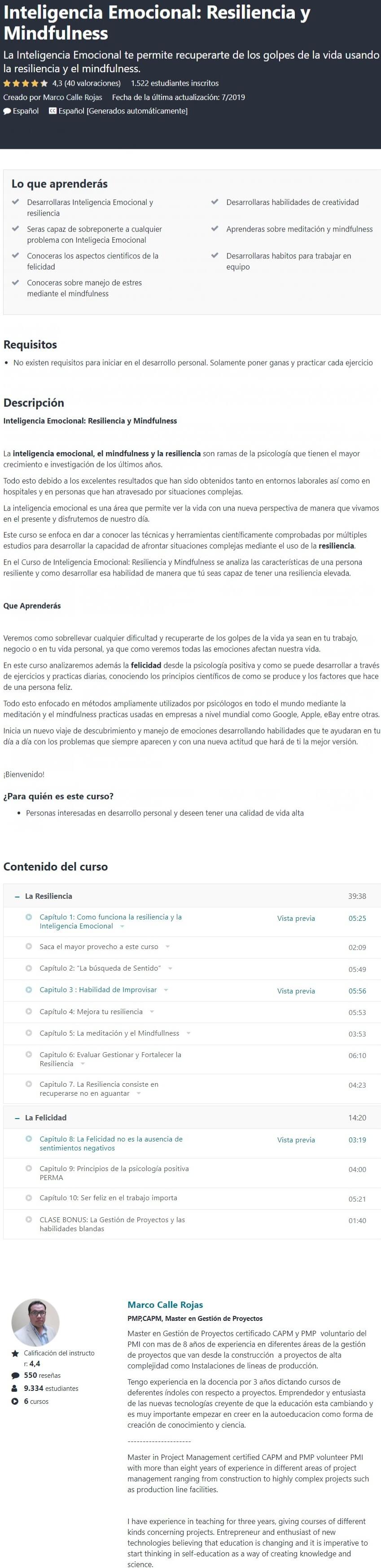 Inteligencia Emocional Resiliencia y Mindfulness