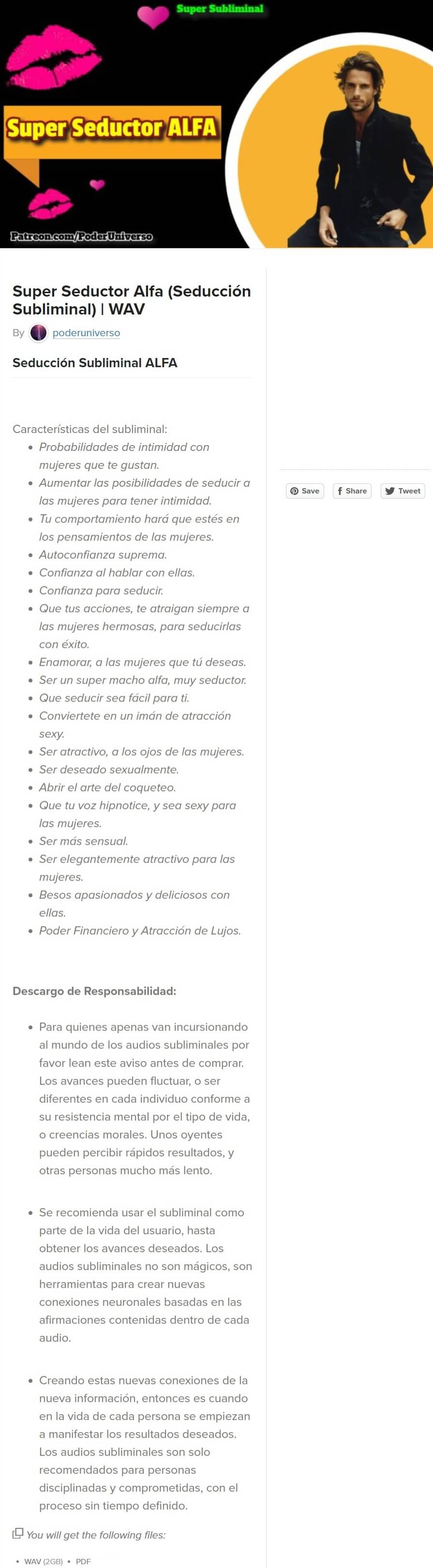 Super Seductor Alfa Seducción Subliminal