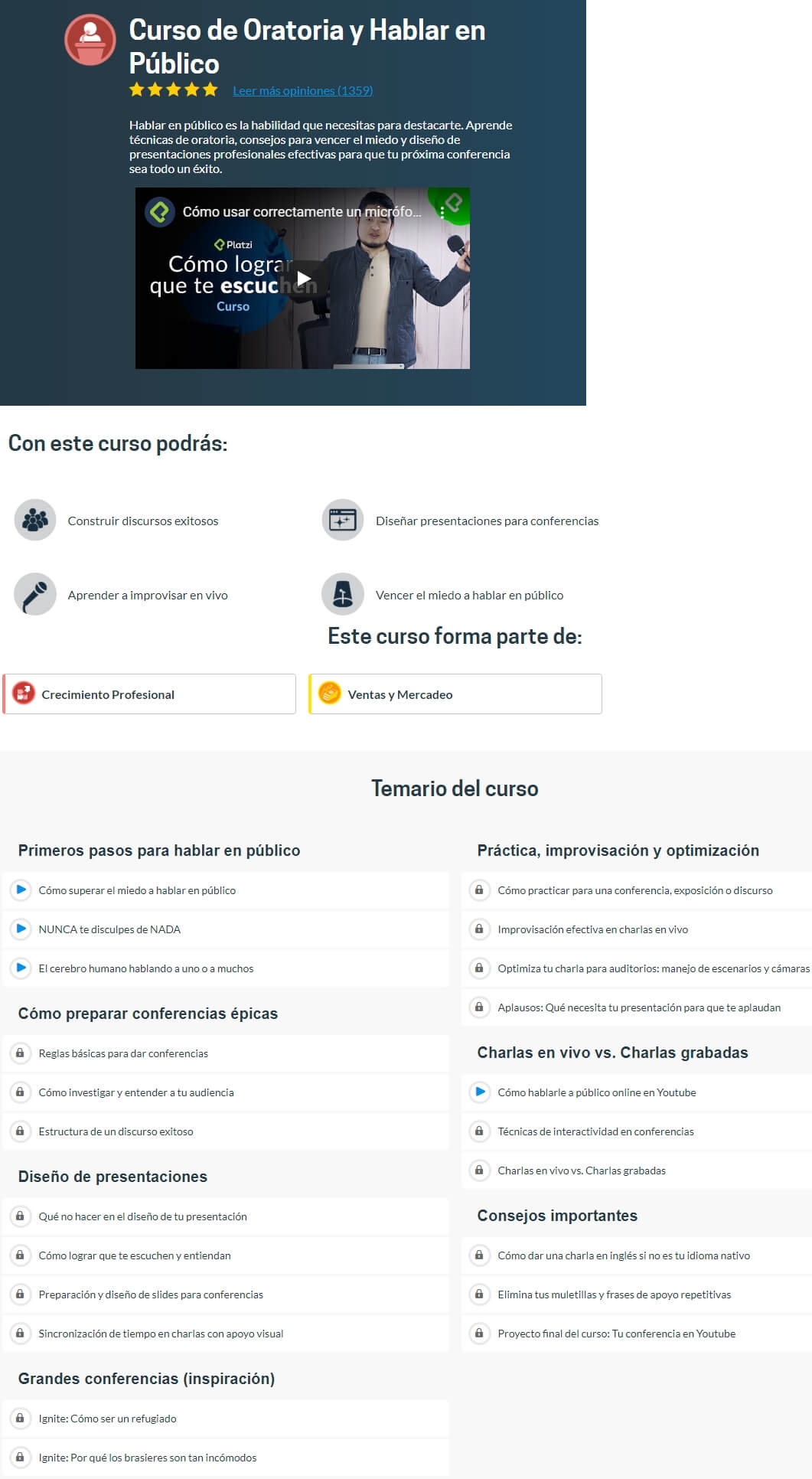 Curso de Oratoria y Hablar en Público