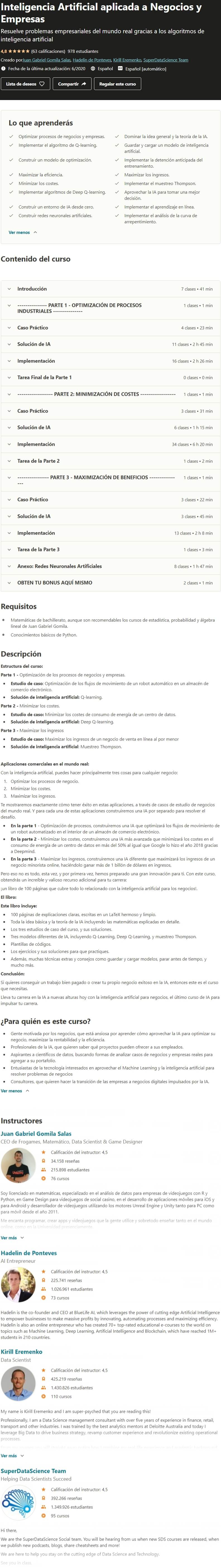 Inteligencia Artificial aplicada a Negocios y Empresas
