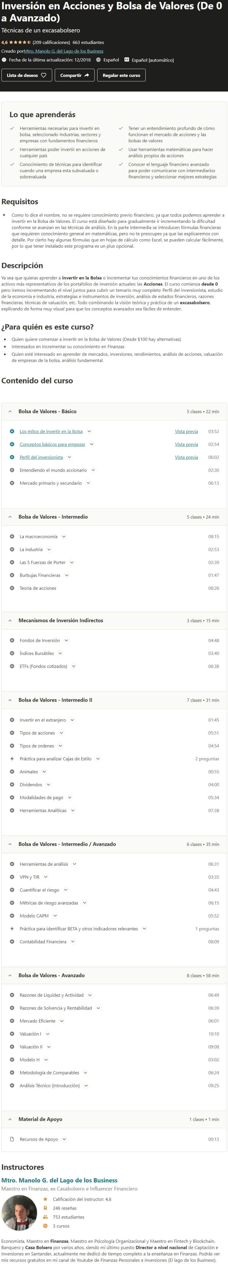 Inversión en Acciones y Bolsa de Valores de 0 a Avanzado