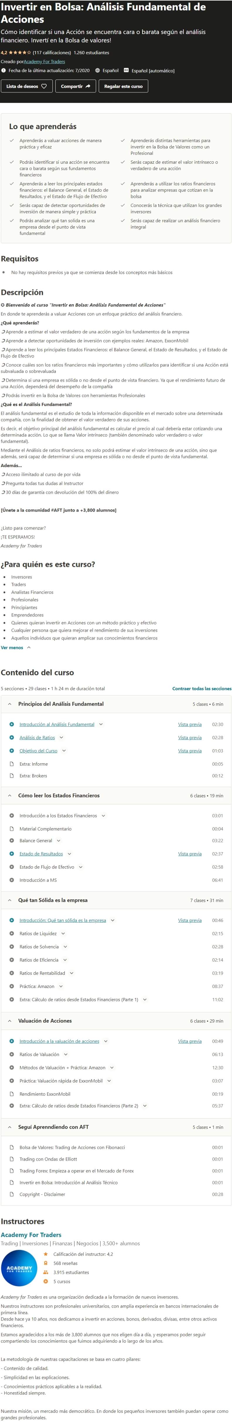 Invertir en Bolsa. Análisis Fundamental de Acciones
