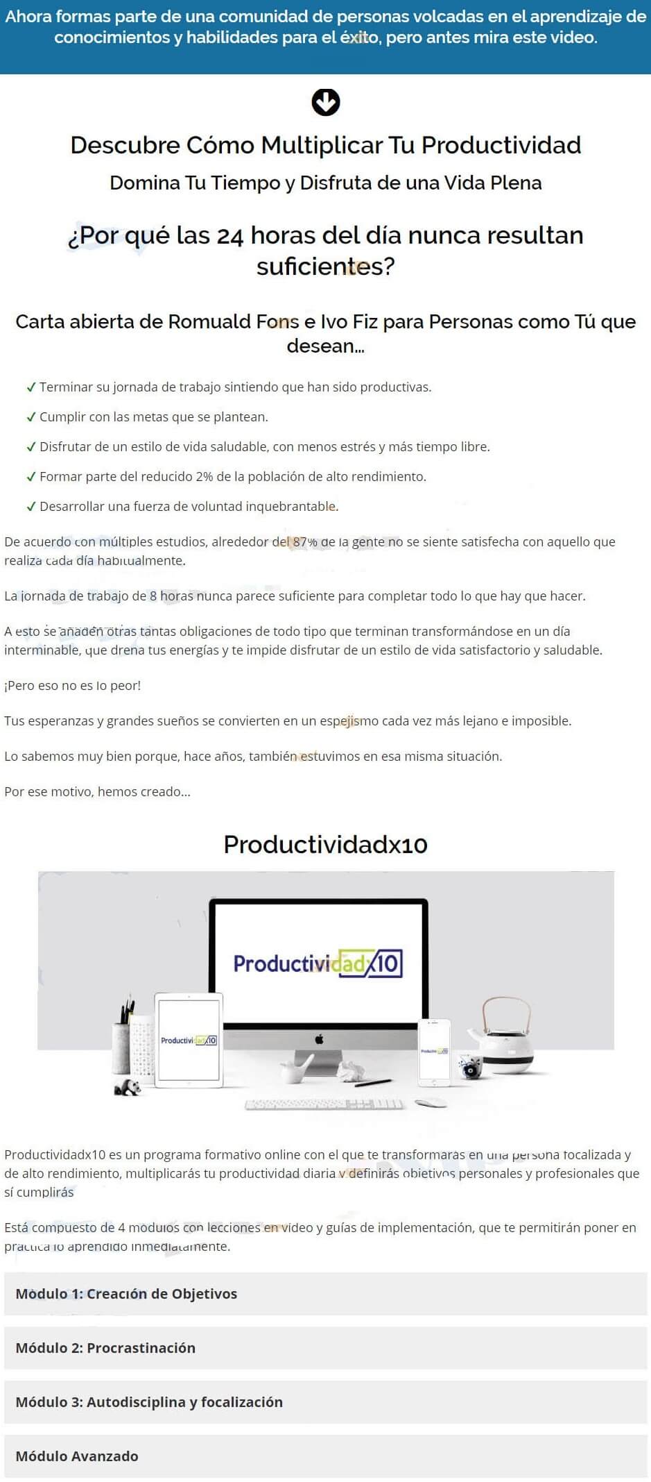 Productividad x10 Ivo Fiz