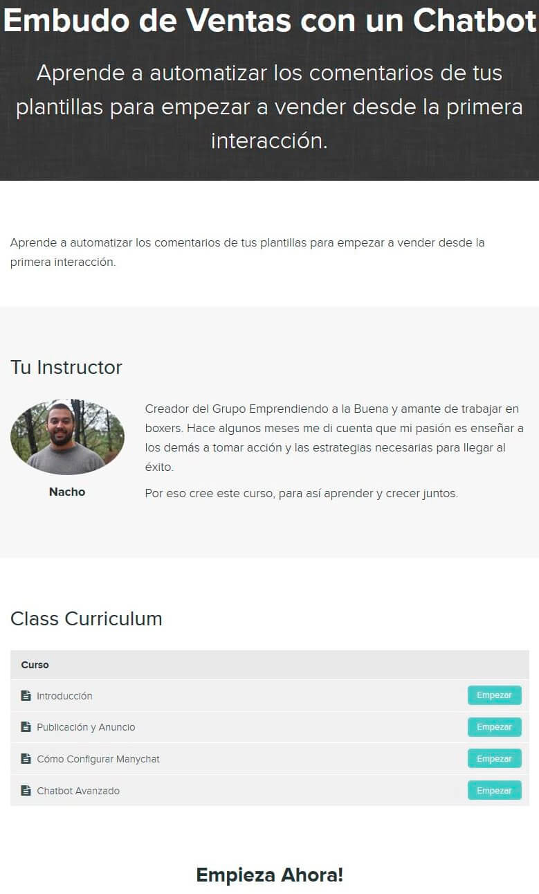 embudo de ventas con un chatbot