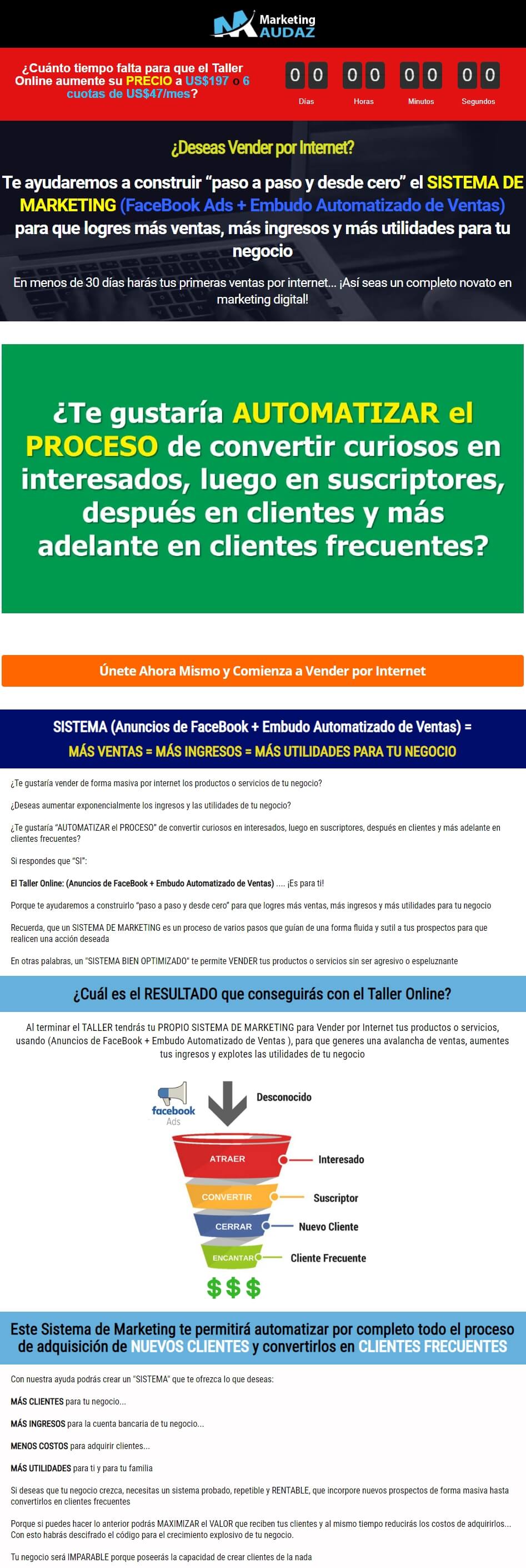 Taller Online FB Ads Embudo Automatizado de Ventas