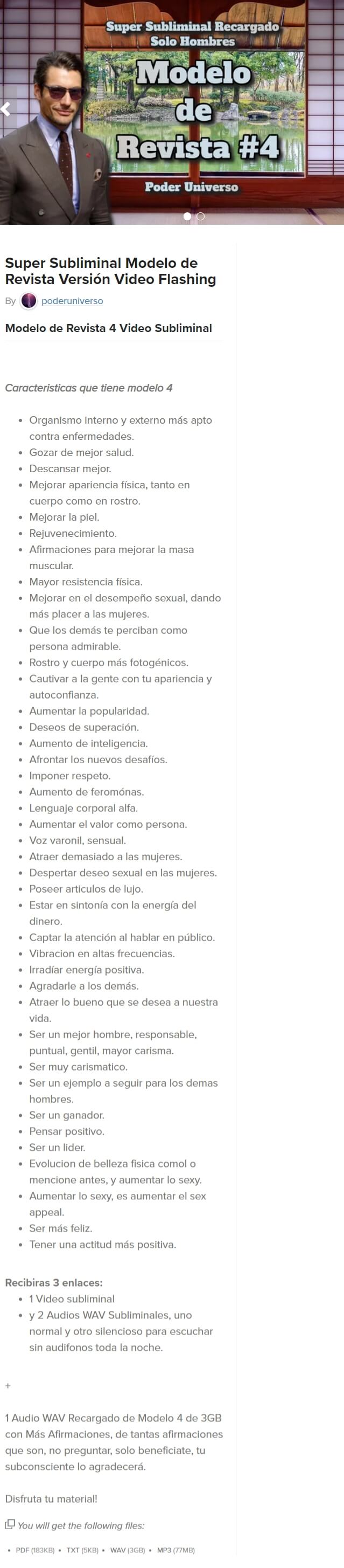 Modelo de Revista Version Video Flashing Super Subliminal