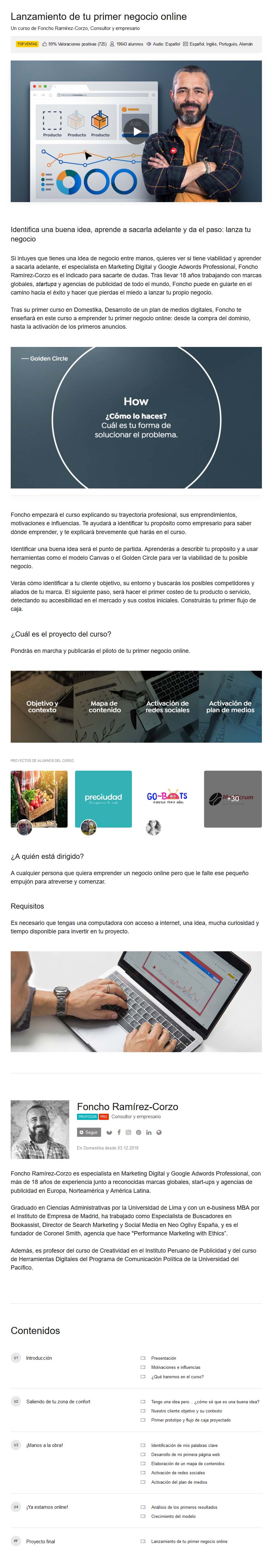 lanzamiento de tu primer negocio online