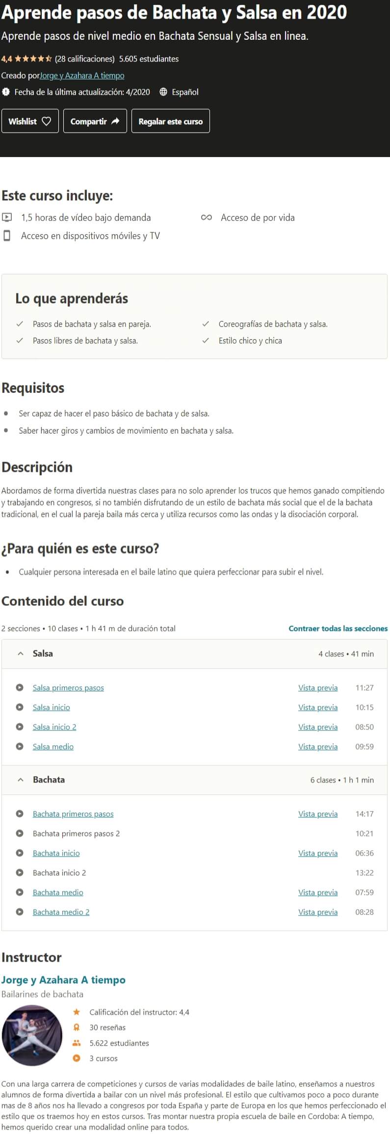 Aprende pasos de Bachata y Salsa en 2020