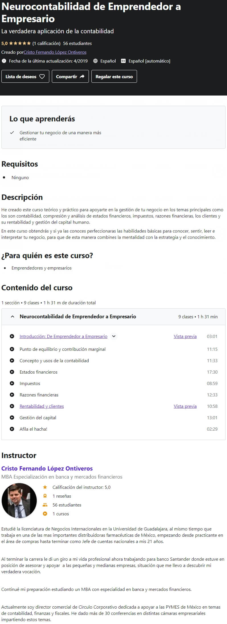 Neurocontabilidad de Emprendedor a Empresario