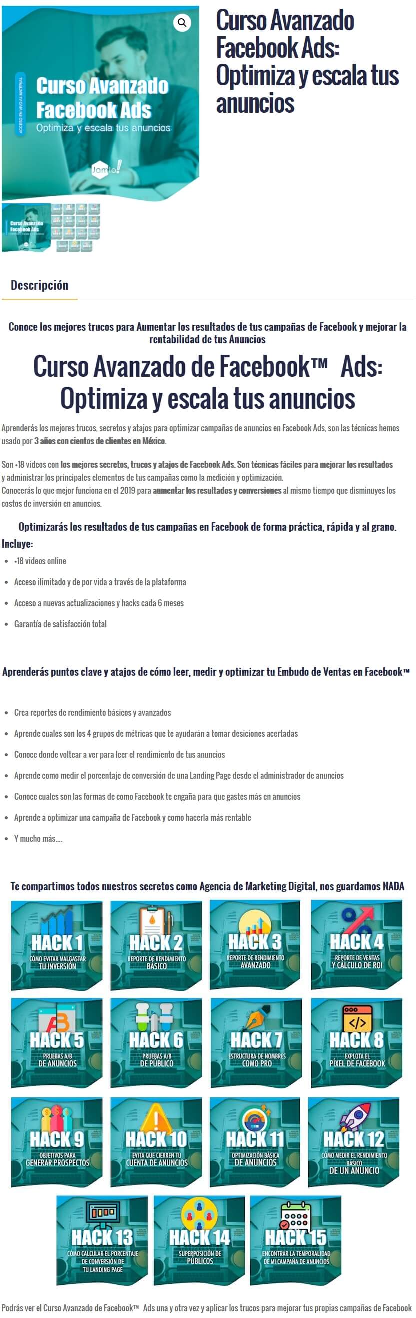 Curso Avanzado Facebook Ads Optimiza y Escala tus Anuncios