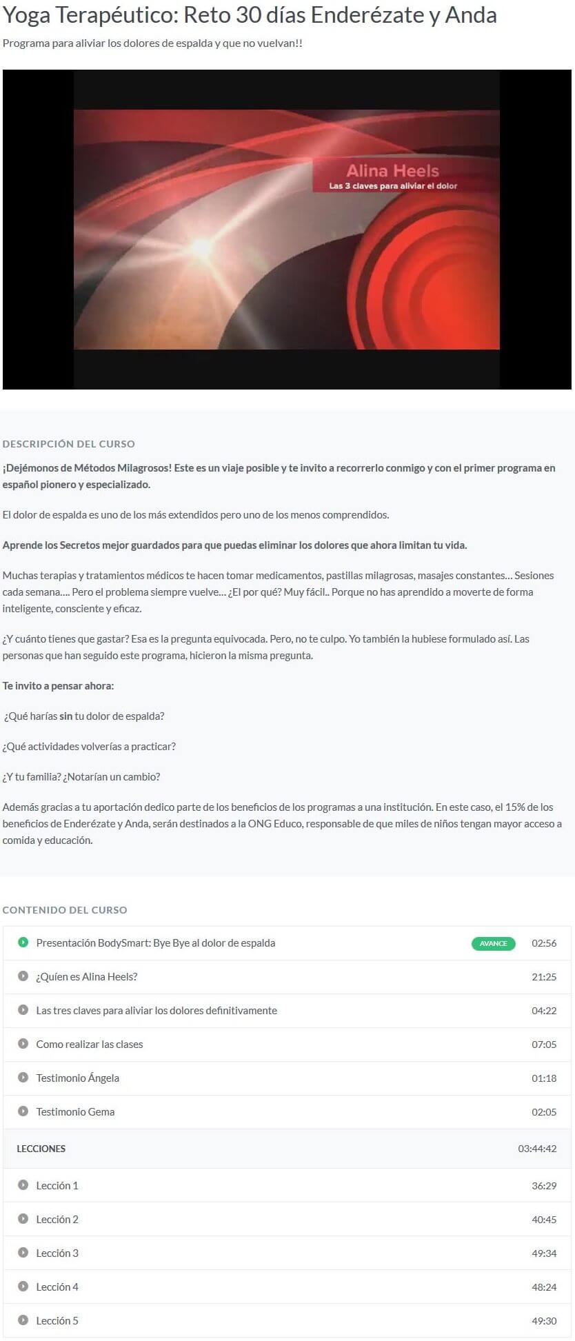 Yoga Terapeutico Reto 30 Dias Enderezate y Anda