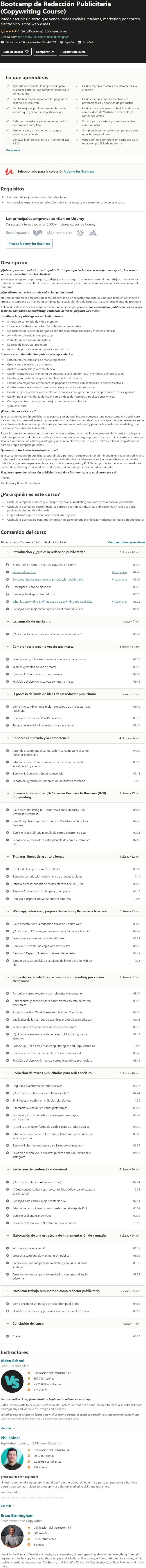 Bootcamp de Redaccion Publicitaria Copywriting Course