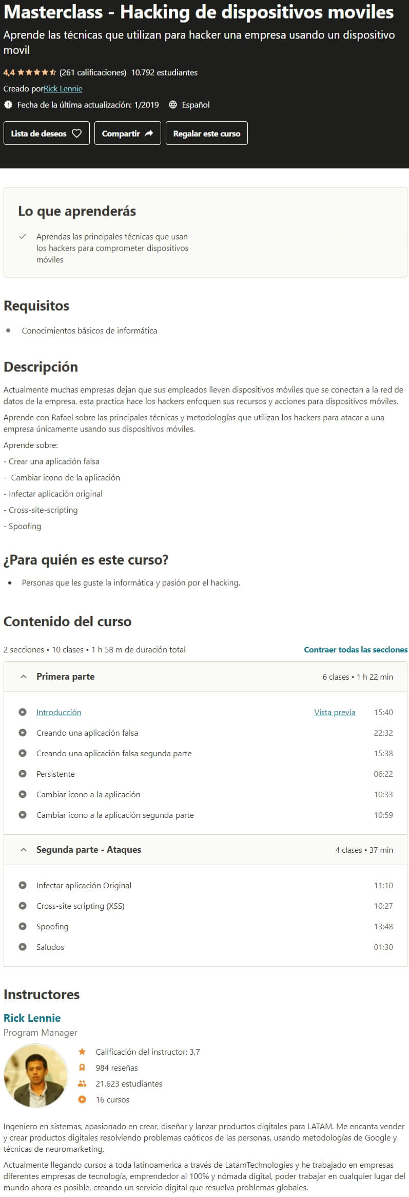 Masterclass Hacking de dispositivos moviles