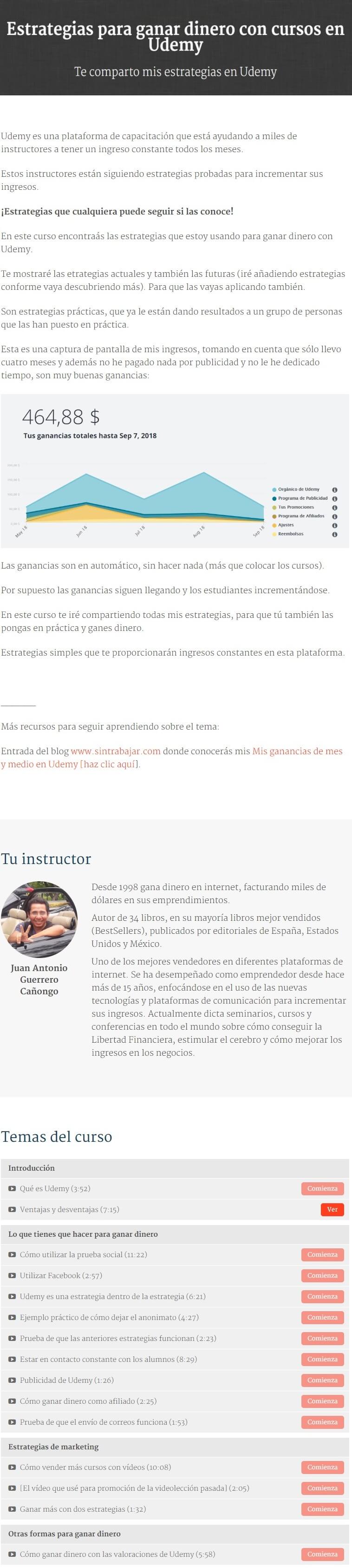 Estrategias para ganar dinero con cursos en Udemy