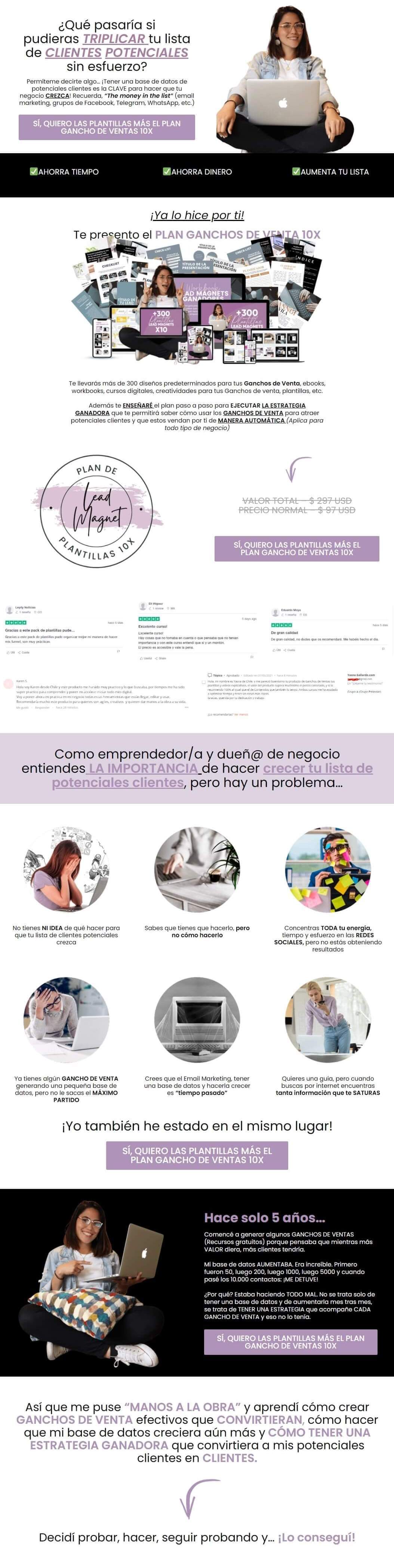 Plan de Ganchos de Venta 10X1
