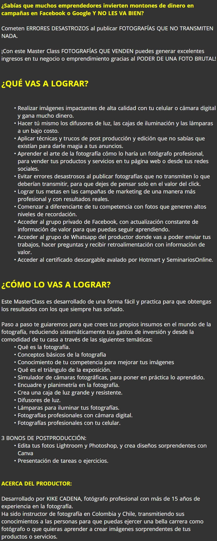 Fotografias que Venden 2