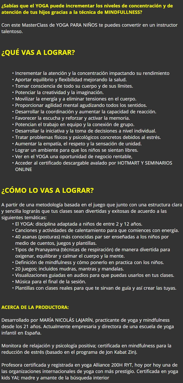 Instructor de Yoga para Ninos 2