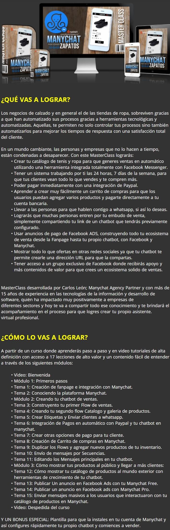 ManyChat para Vender Zapatos