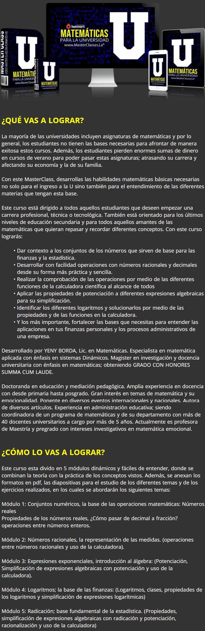 Matematicas para la U