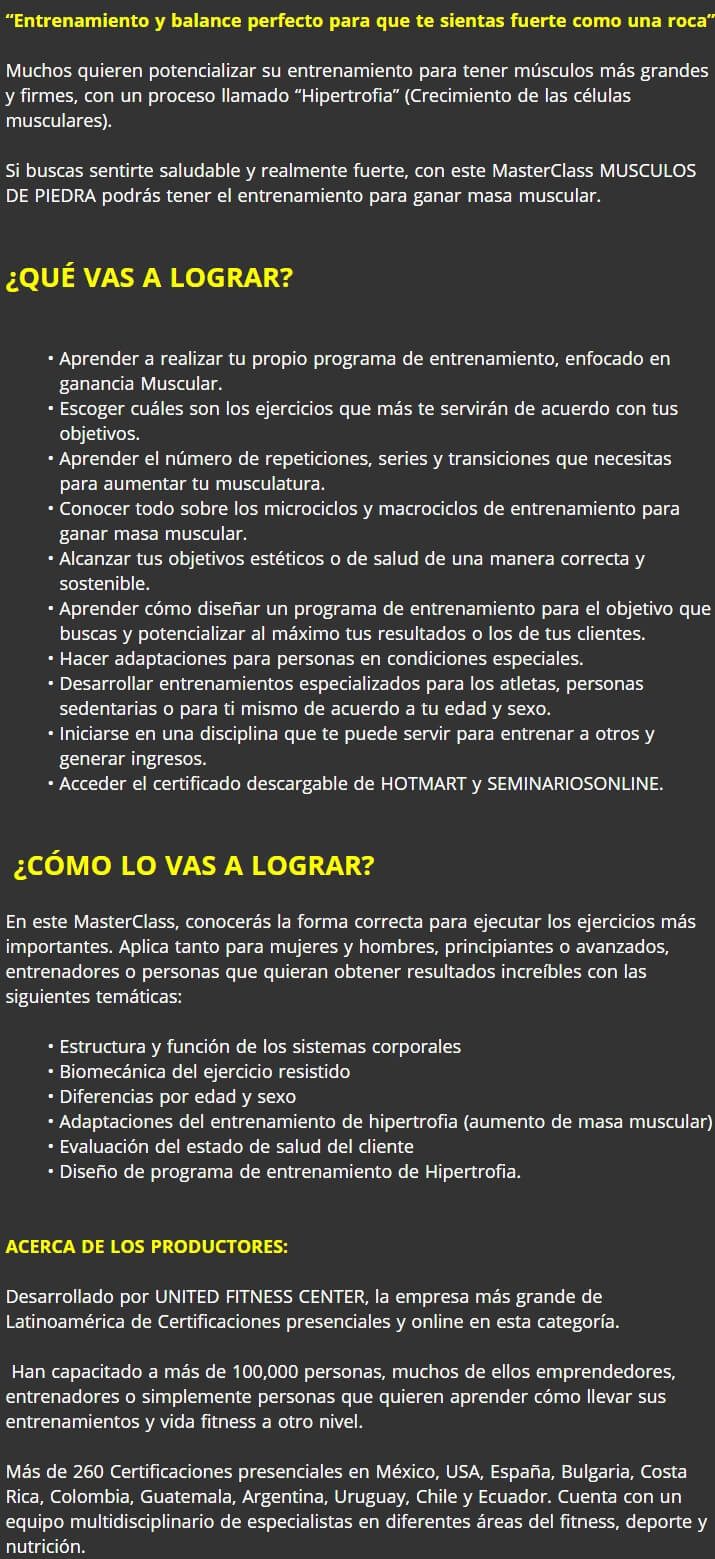 Musculos de Piedra Entrenamiento Fitness 2
