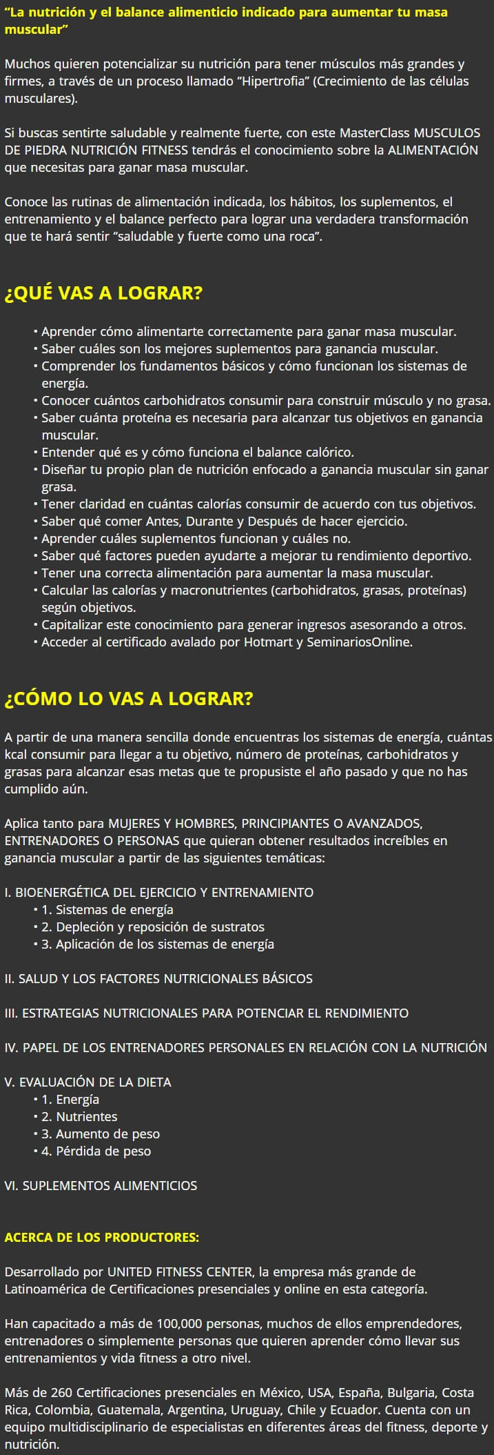 Musculos de Piedra Nutricion Fitness 2