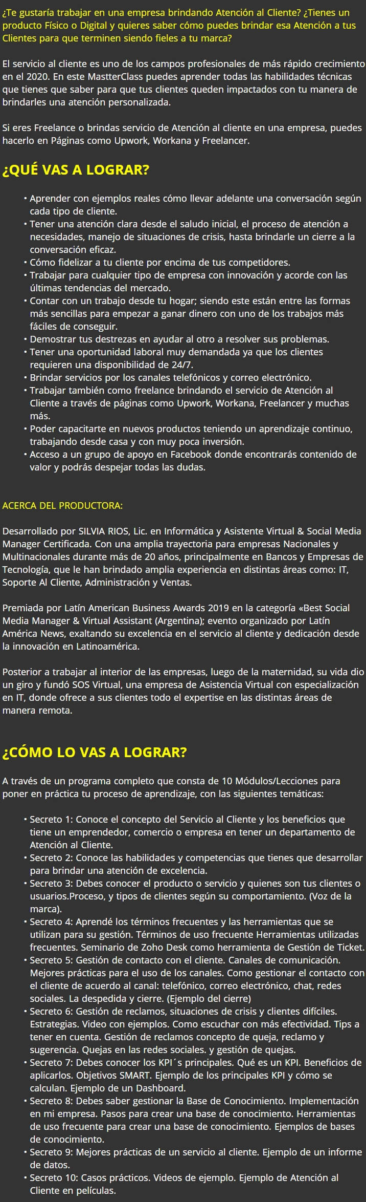 Servicio al Cliente OnLine OffLine 2