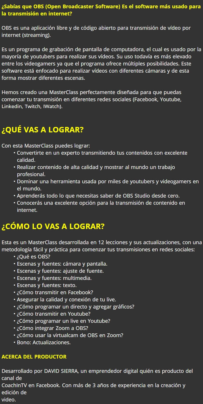 Streaming PRO con OBS 2