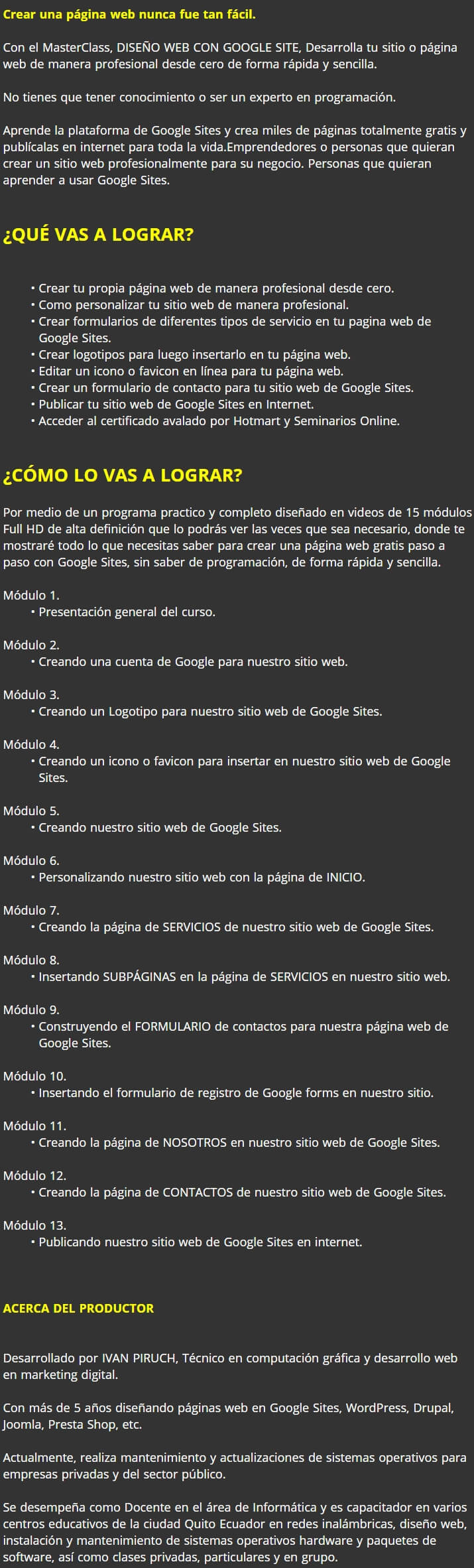Diseno Web con Google Site