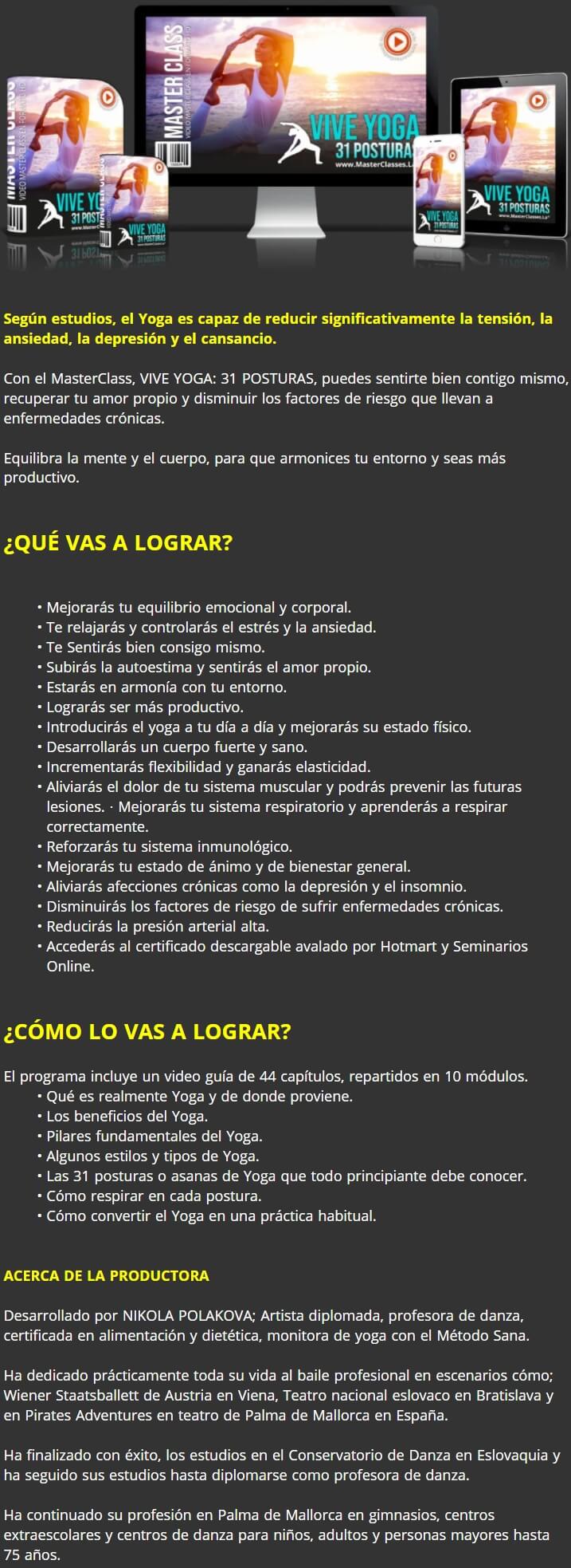 Vive Yoga 31 Posturas