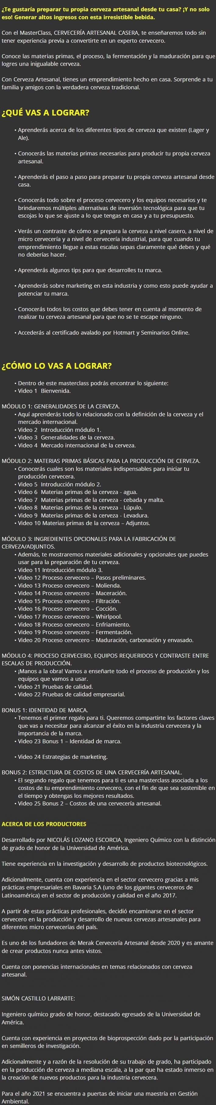 Cerveceria Artesanal Casera