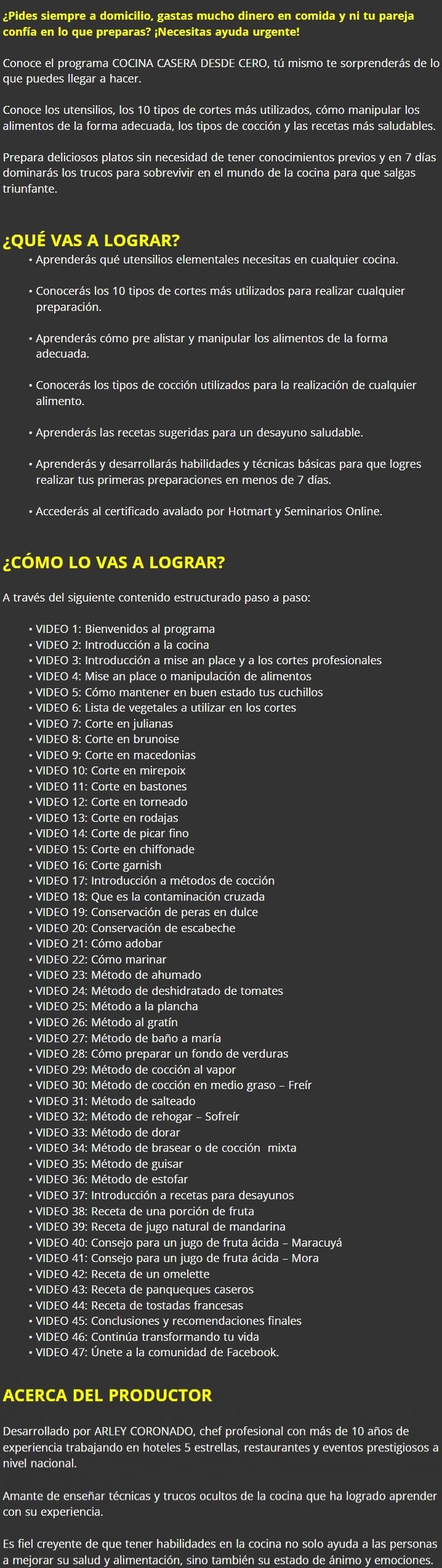 Cocina Casera desde Cero
