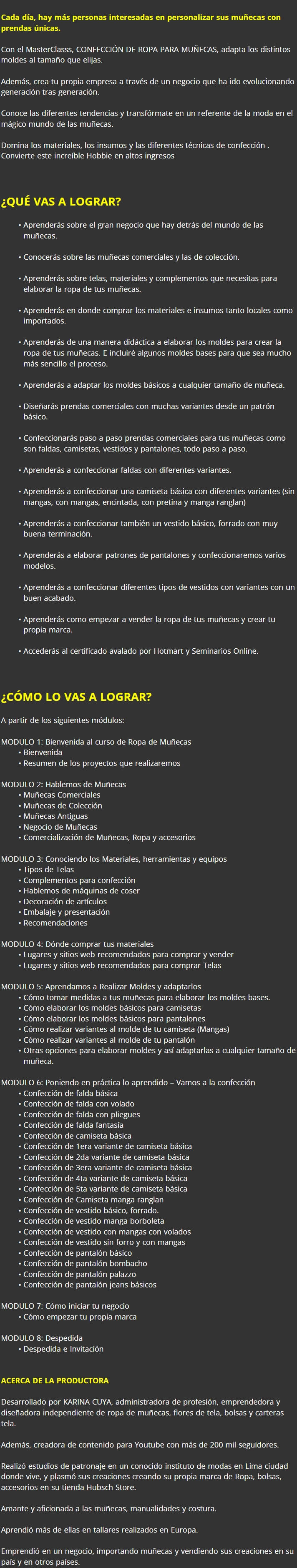Confeccion de Ropa para Munecas 1