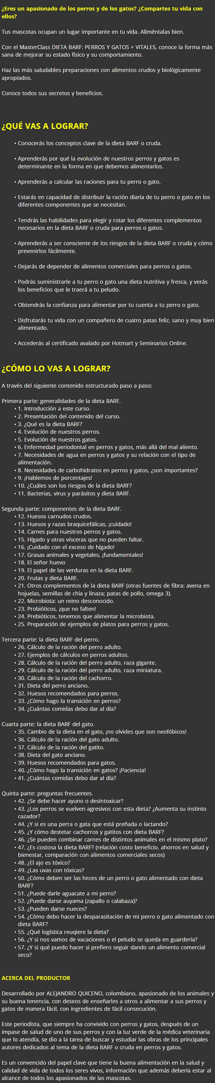 Dieta Barf Perros y Gatos Vitales