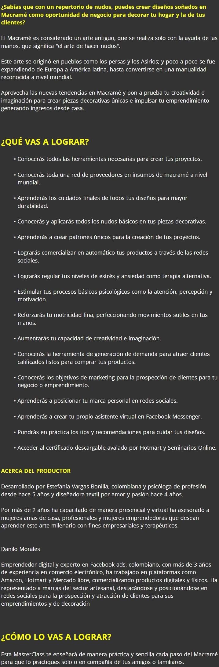 El Negocio del Macrame